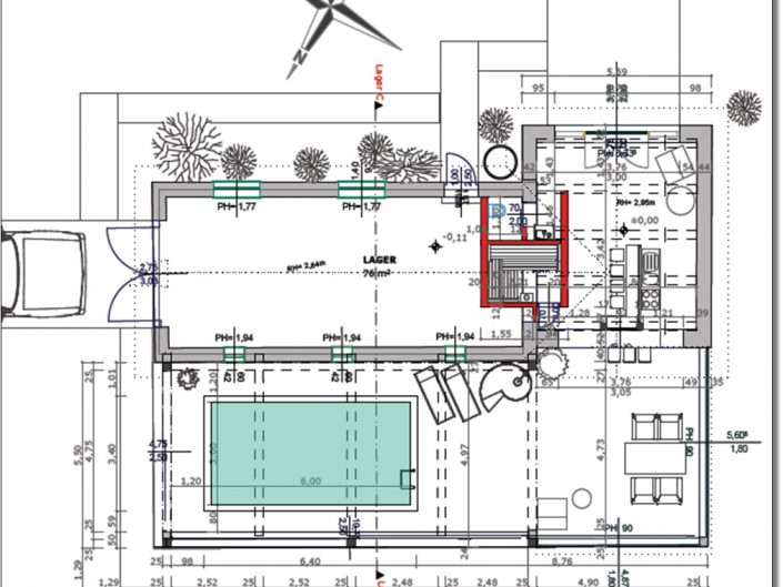 Umbau Schwimmhalle Edlach – Bauplan