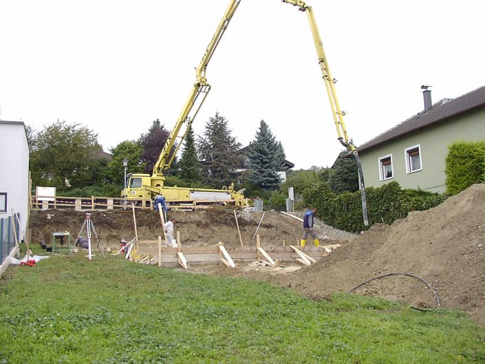Errichtung Einfamilienhaus Großebersdorf – Baugrube