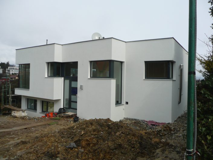 Errichtung gekuppeltes Kleingartenhaus – Straßenfassade