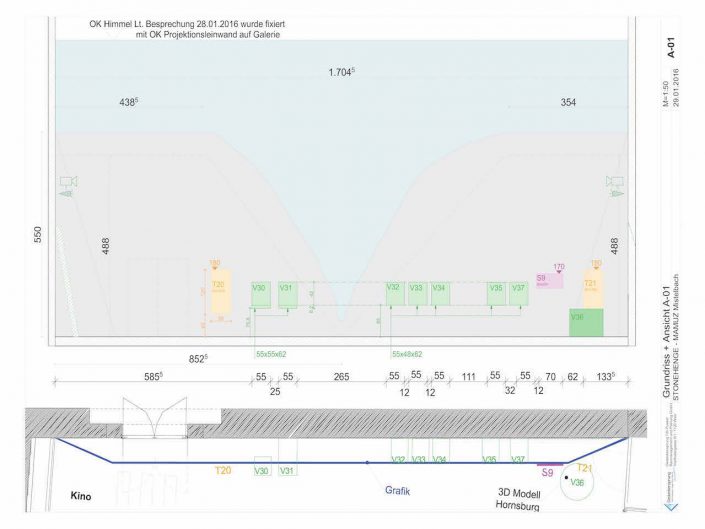 Ausstellung STONEHENGE – Bauplan der Projektionswand