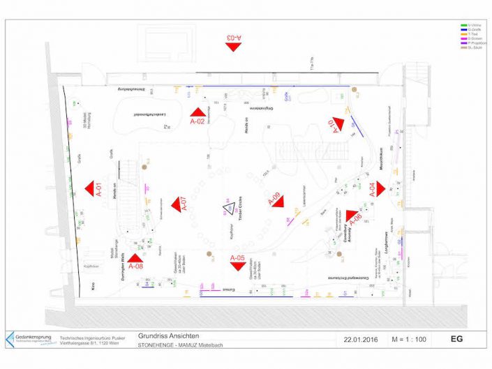Ausstellung STONEHENGE – Bauplan mit Ansicht des Grundrisses