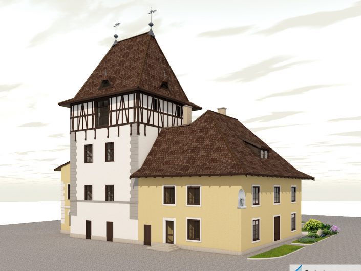 Umbau Waldorfschule Schönau – Visualisierung der Gebäuderückseite