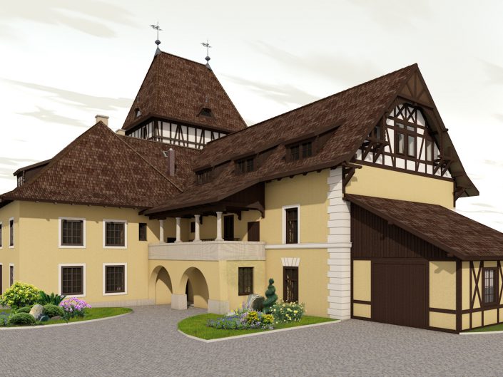 Umbau Waldorfschule Schönau – Visualisierung der Gebäudefront