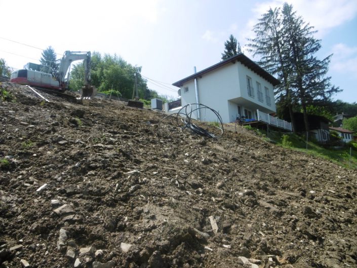 Neubau Einfamilienhaus – Froschperspektive des Baugrunds