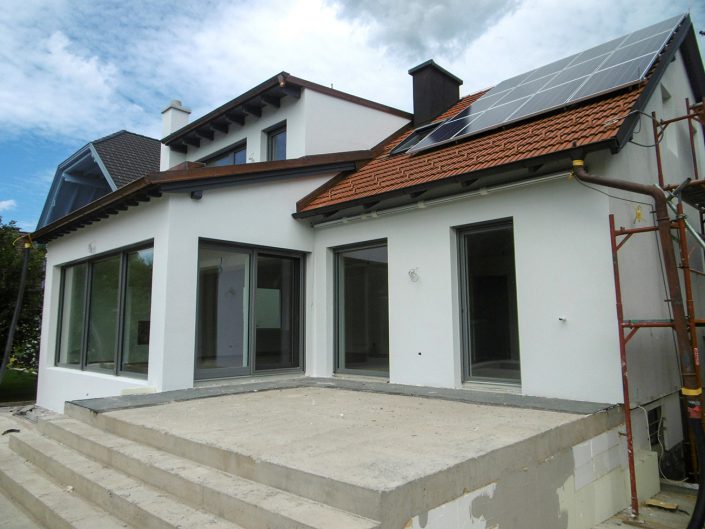 Umbau Einfamilienhaus Biedermannsdorf – Rohbau der Terrasse