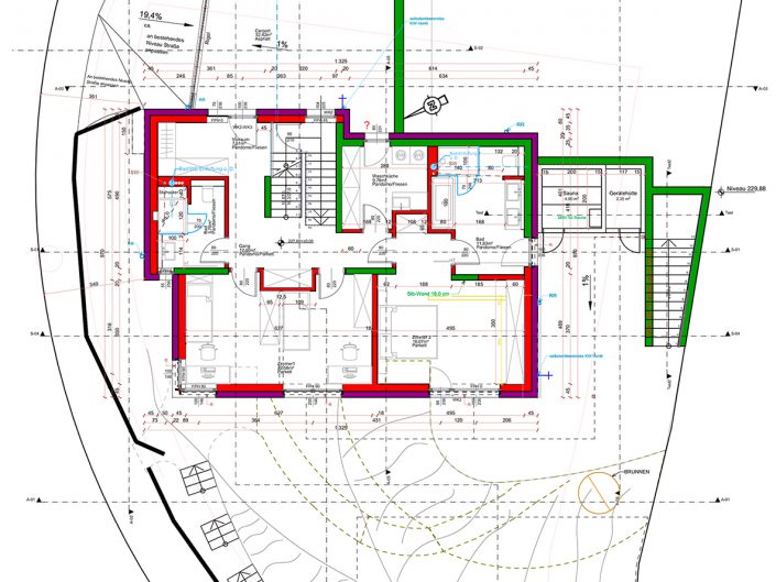 Einfamilienhaus Klosterneuburg – Plan in Vogelperspektive