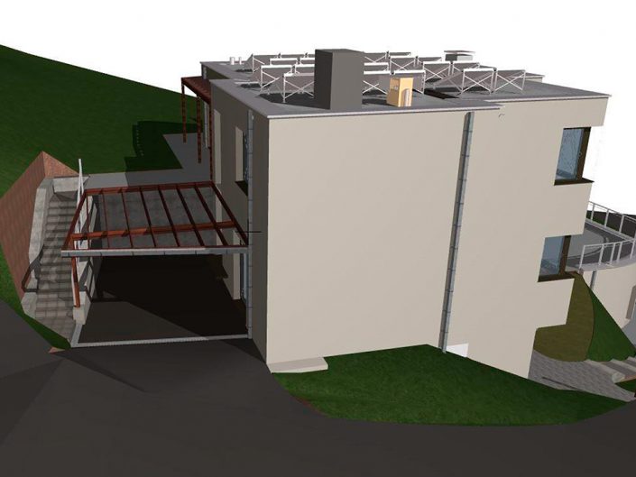 Einfamilienhaus Klosterneuburg – Visualisierung der Hinteransicht