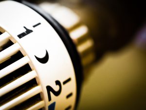 Ein Thermostatventil in Nahaufnahme