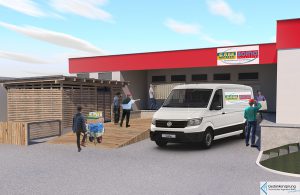Visualisierung des neuen Müllraums beim Sozialmarkt Ternitz